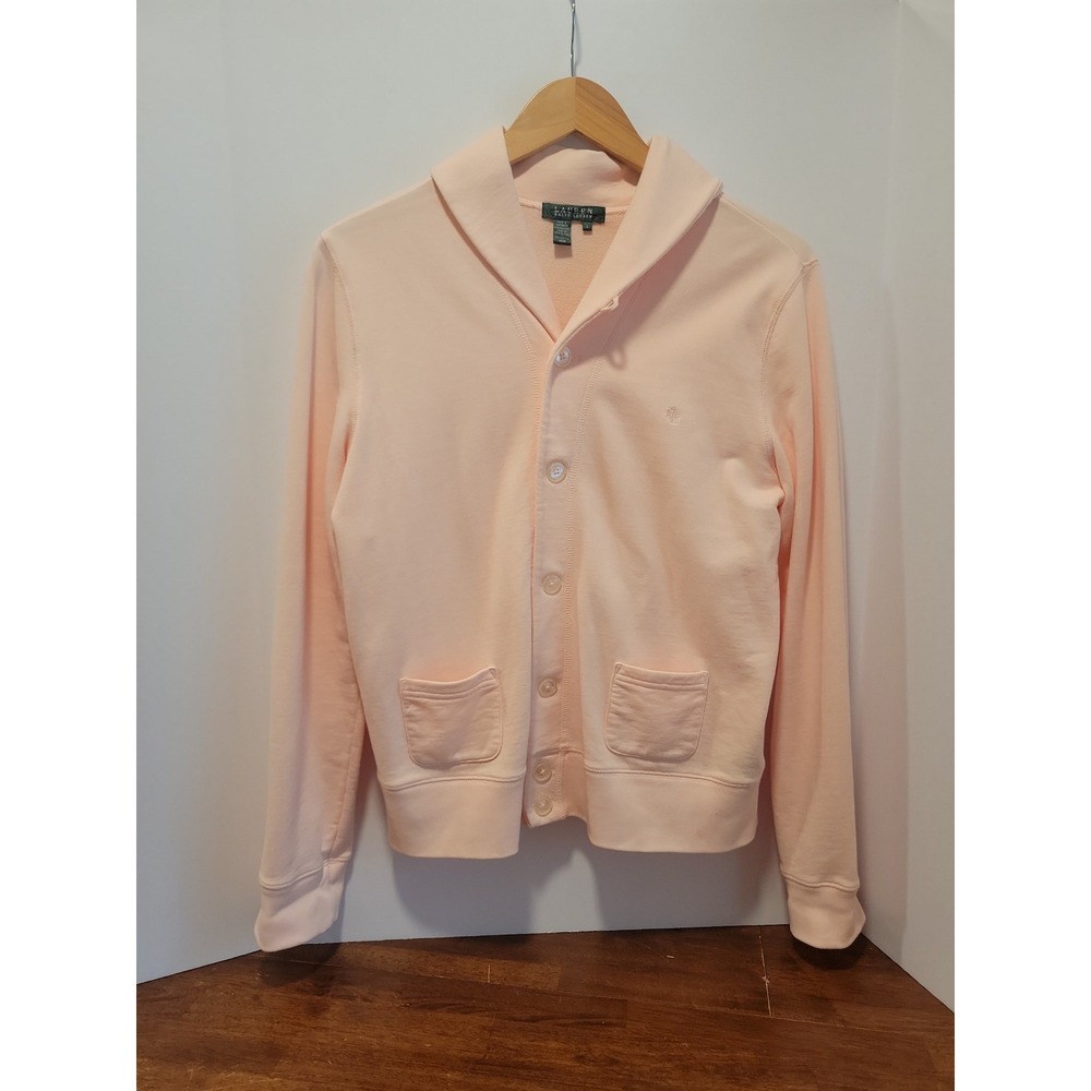 Lauren Ralph Lauren Women's Pink Size Large Button Down Sweatshirt